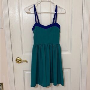 Vintage Havana Teal and Blue Mini Dress